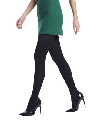 Hanes Black Opaque Shaper Control Top Tights Pantyhose Size S/M