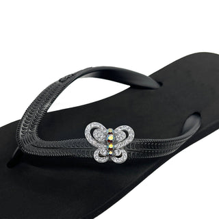 Black Popit Flip Flop for Woman Popit sandal with shoe clip Charm - EH Store USA