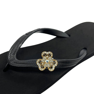 Black Popit Flip Flop for Woman Popit sandal with shoe clip Charm - EH Store USA