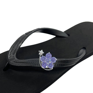 Black Popit flip flop for Woman popit Sandal with shoe clip Charm Changeable - EH Store USA