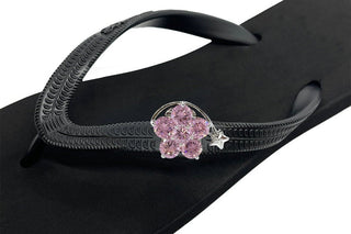 Black Popit flip flop for Woman popit Sandal with shoe clip Charm Changeable - EH Store USA