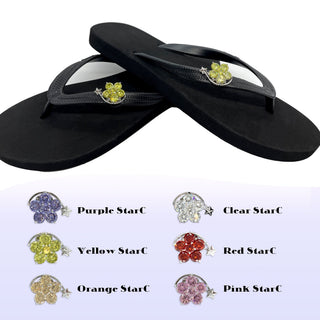 Black Popit flip flop for Woman popit Sandal with shoe clip Charm Changeable - EH Store USA