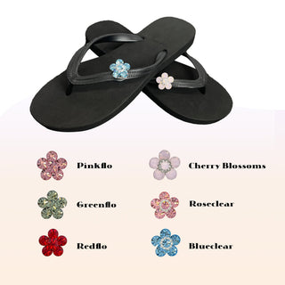 Black Popits Flip Flop for Woman popit sandal with shoe clip Charm Changeable - EH Store USA