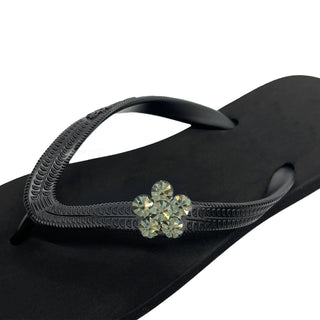 Black Popits Flip Flop for Woman popit sandal with shoe clip Charm Changeable - EH Store USA