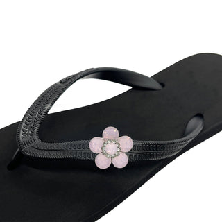 Black Popits Flip Flop for Woman popit sandal with shoe clip Charm Changeable - EH Store USA