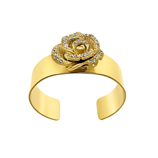 Flat Cuff Bracelet with Changeable Rose Charm - EH Store USA