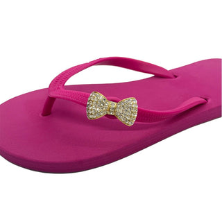 Fuchsia (Rose Pink) Popits Flip Flop for Woman Sandal with shoe clip Charm Changeable - EH Store USA