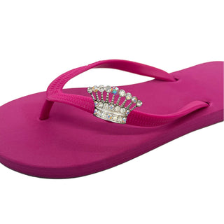 Fuchsia (Rose Pink) Popits Flip Flop for Woman Sandal with shoe clip Charm Changeable - EH Store USA