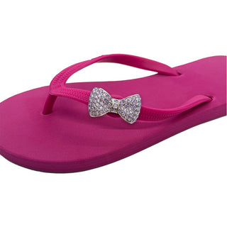Fuchsia (Rose Pink) Popits Flip Flop for Woman Sandal with shoe clip Charm Changeable - EH Store USA