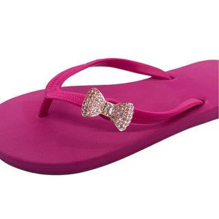 Fuchsia (Rose Pink) Popits Flip Flop for Woman Sandal with shoe clip Charm Changeable - EH Store USA