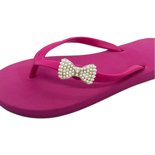 Fuchsia (Rose Pink) Popits Flip Flop for Woman Sandal with shoe clip Charm Changeable - EH Store USA