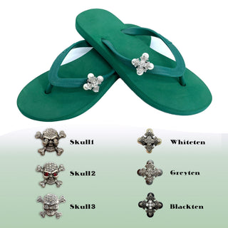 Green Popits Flip Flop for woman popit Sandal with shoe clip Charm Changeable - EH Store USA