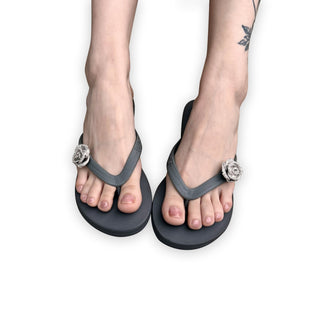 Grey Popits Flip Flop for Woman popit sandal with shoe clip Charm changeable - EH Store USA