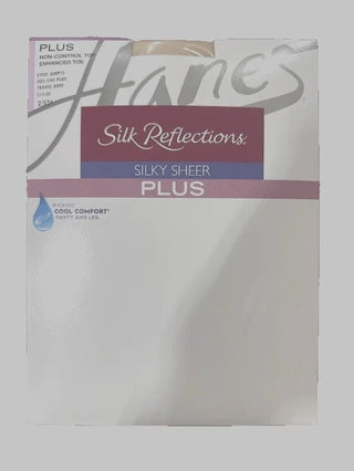 Hanes Silky Sheer Plus No-Control Top re-Toe pantyhose Travel Buff/ 1 Plus - No-Control Top Sheer Hosiery Packaging - EH Store USA