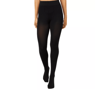 Hanes Style Essentials Opaque Shaper Tights,Control Top, Black, Size:S/M - EH Store USA