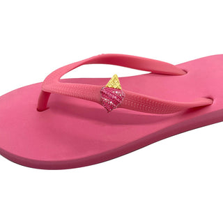 Pink Flip Flops with Changeable Charms: Summer Sandals