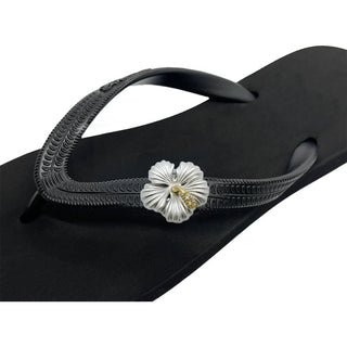 Popit Black Flip Flops with Changeable Charms - Summer Sandals