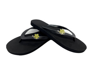 Popit Black Flip Flops with Changeable Charms: Summer Beach Sandals