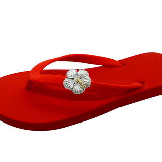 Popits Flip Flops Red Summer Sandals with Changeable Charms