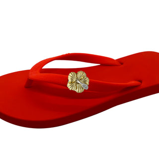 Popits Flip Flops Red Summer Sandals with Changeable Charms