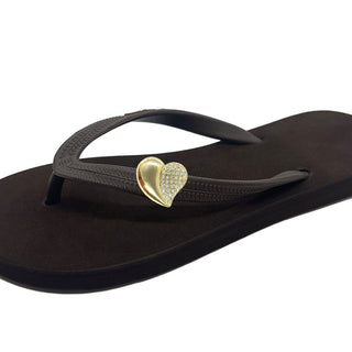 Popits Flip Flops - Brown - Interchangeable Charm Sandals