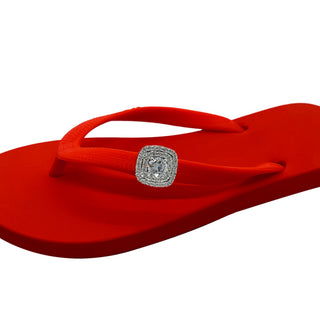 Popits Flip Flops Red Summer Sandals with Changeable Charms