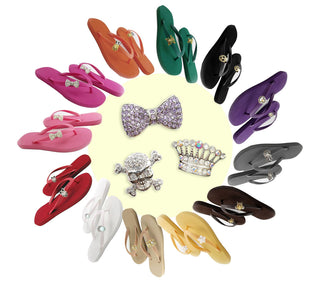 Popits Flip Flops and Popit sandals for women with Changeable Charm Shoe Clip