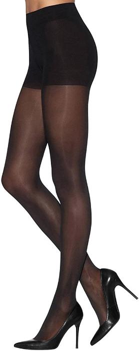 Leggs Sheer Energy Control Top Sheer Tights Jet Black Pantyhose - EH Store USA
