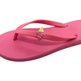 Popit Pink Flip Flops with Changeable Charms: Summer Sandals - EH Store USA