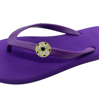 Popit Purple Flip Flops with Changeable Charms: Summer Beach Sandals - EH Store USA