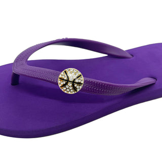 Popit Purple Flip Flops with Changeable Charms: Summer Beach Sandals - EH Store USA