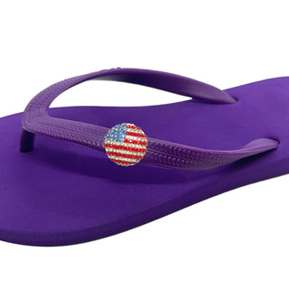 Popit Purple Flip Flops with Changeable Charms: Summer Beach Sandals - EH Store USA