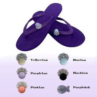 Purple Popits flip flops woman Sandals with pearls charms(Selectable) - EH Store USA