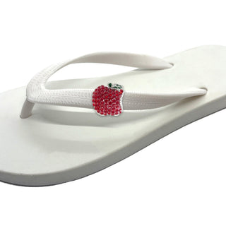 White Popits Flip Flop for woman popit sandal with shoe clip charm Changeable - EH Store USA