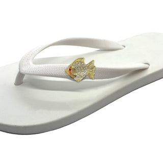 White Popits Flip Flop for woman popit sandal with shoe clip charm Changeable - EH Store USA