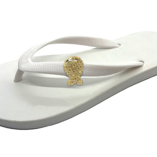White Popits Flip Flop for woman popit sandal with shoe clip charm Changeable - EH Store USA