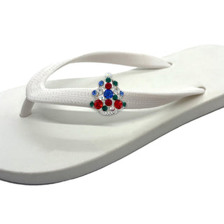 White Popits Flip Flop for woman popit sandal with shoe clip charm Changeable - EH Store USA