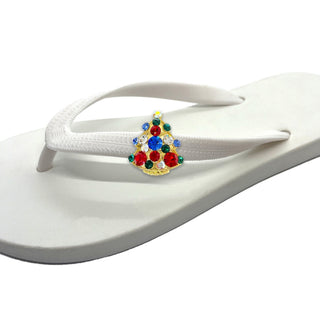 White Popits Flip Flop for woman popit sandal with shoe clip charm Changeable - EH Store USA