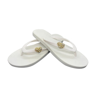 White Popits Flip Flop for woman popit sandals with shoe clip Charm changeable - EH Store USA