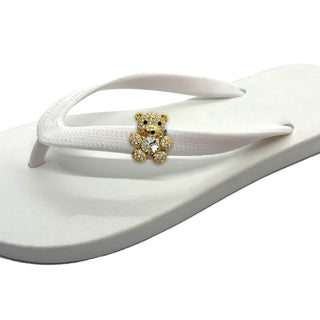 White Popits Flip Flop for woman popit sandals with shoe clip Charm changeable - EH Store USA